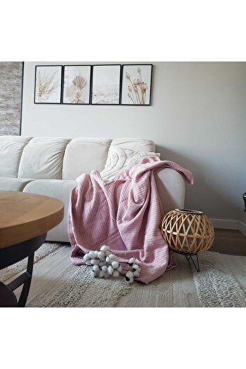 Kotonia Home - Pique blanket, 220x240 cm, 100% cotton, rose