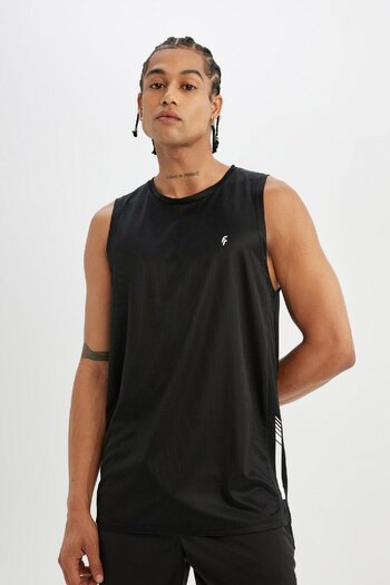 DeFacto Fit Slim Fit Dar Kesim Baskılı Bisiklet Yaka Ağır Kumaş Sporcu Atlet A1736ax24sm