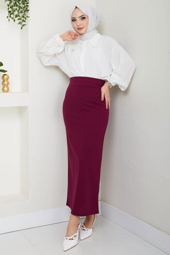 hafsamina Μολύβι Φούστα Plum - HM2714