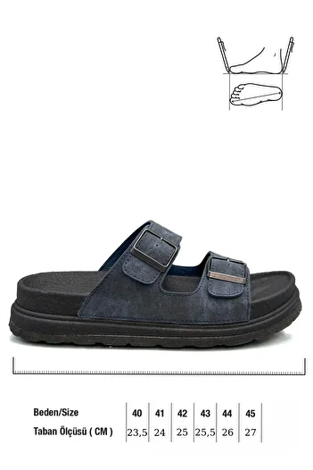 sermoda Comfortable Leather Men's Slippers - Golüncük - Width Option to Match Shoes