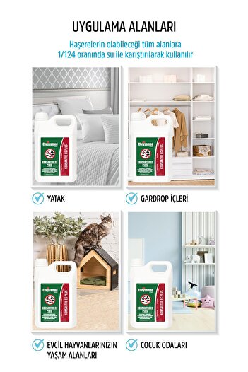 Chrysamed Konsantre EC Plus 5 lt Örümcek Bit Pire Kene Akrep Böcek İlacı