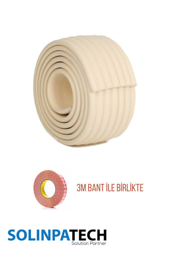 SolinpaTech Cream Color Wide Surface Rubber Corner Tape – 2 m Anti-Impact Protection (3m Tape Gift)