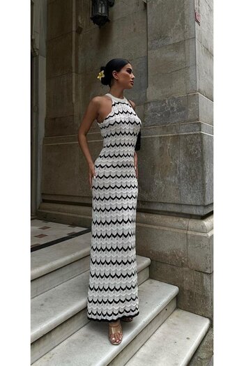 fh fashionhere Melina Openwork Halter Neck Dress 2774