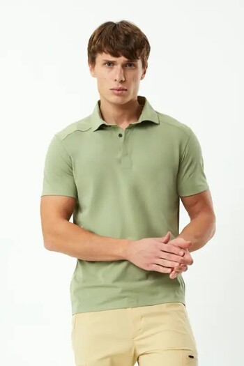 Exuma Men's Olive Green Polo Neck T-Shirt 1412034