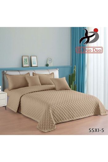 XI DUO 6 Pieces King Size Duvet Cover Set 230 x 250 cm Reversible Double Solid Color All Season Bedding Set