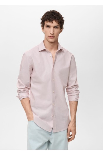 MANGO Man Slim Fit Stripe 100% Cotton Shirt