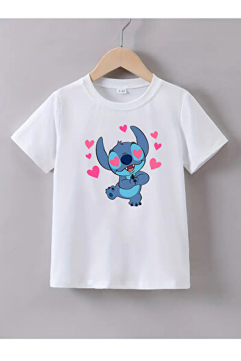 makiteks Șosete Copii Bumbac Bumbac Pieptănat Tricou Imprimat Fete Lilo Stitch