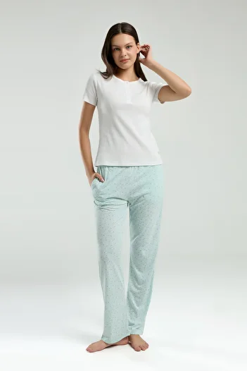 Pierre Cardin Women's Short Sleeve Placket Collar Camisole Pajama Set Thclvr.89.Pcr