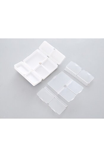 Flippy Medicine storage box, 7 sealed compartments, foldable, portable, Flippy, White/Blue