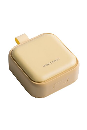 Flippy Medicine Storage Box Mini, Flippy, 4 Compartments, Airtight Closure, Portable, Square, Yellow, PP, 7