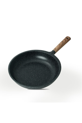 CLIKON HOMEWAY Marble Die Cast Aluminum Fry Pan 26cm - Nonstick, Durable, and Scratch-Resistant
