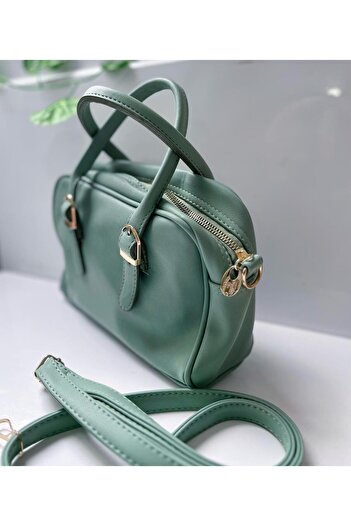 HC BAG Women's Double Handle 2 Compartment Lined Zipper Compartment Hand Bag and Crossbody Bag