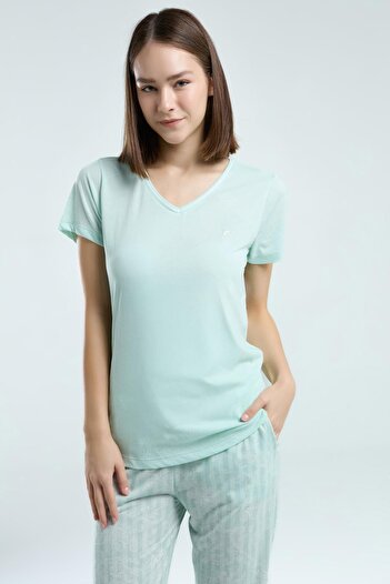 Pierre Cardin Women's Mint Plus Size Pajama Set