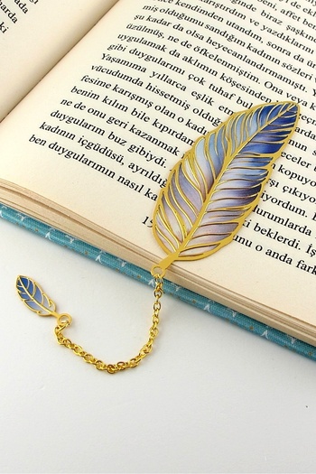 Solfera Pasăre albastră T_ 
 
 Separator Vintage Metal Reader Book cu lanț AY032