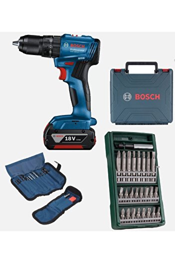 Bosch Gsb 185-li Tek Akülü Kömürsüz Darbeli Matkap Vidalama Şarjlı Matkap + 25 Parça Vidalama Ucu