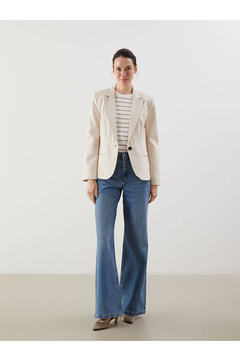 LC Waikiki LCWAIKIKI Classic Bej Regular Fit Kadın Blazer Ceket