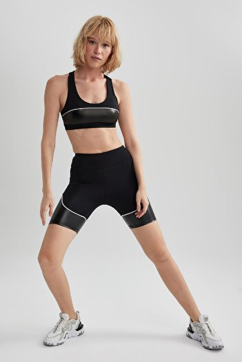 DeFacto Black Biker Style - Fit Short Athlete Leggings A5646Ax23Au