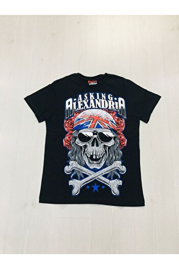 Olympus plus Asking Alexandria Unisex Rock Music Metal Back Printed Black Tee