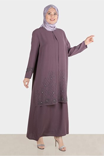 Alvina STONE EMBROIDERED CREPE DRESS 20224