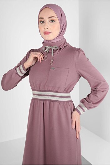 Alvina ELASTIC DRESS WITH WAIST AND CUFFS 43327