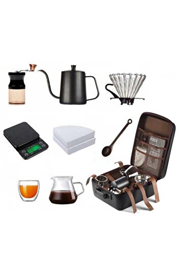 COOYA 9pcs V60 Coffee Set,Coffee Maker,100 pcs Paper Filter and Scope for Drip Coffee