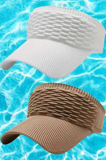 Mood Agenda Women's Knitted Textured Uv Protection Summer Visor Hat Set of 2