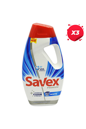 SAVEX X3 - SAVEX LIQUID DETERGENT 1.8L WHITE 40 WASHES