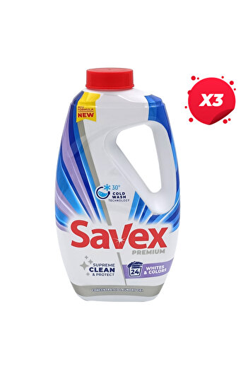 SAVEX X3 - SAVEX LIQUID PREMIUM DETERGENT 1.08L WHITE COLOR 24 WASHES