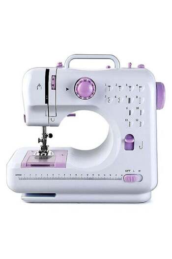 COOYA Mini Sewing Machine for Beginner, Portable with Reverse Sewing and 12 Built-in Stitches(Purple)