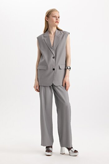 DeFacto High Waist Straight Fit Long Leg Trousers C4431ax24sm
