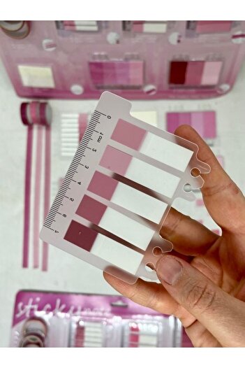 Kağıt Gemi Dükkan Pink Shades Ruled Index Sticker/Index/Postit/Post-It/Bookmark/Note Paper/Washi Tape