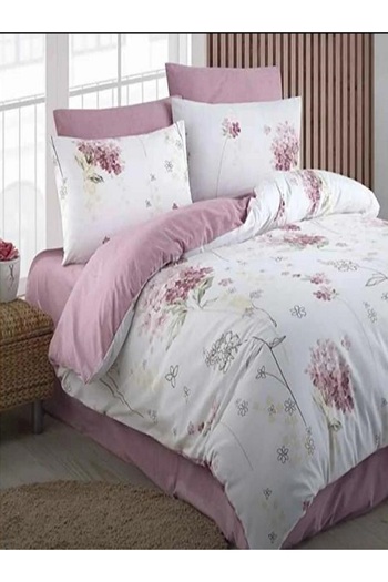 uykulife home collection Uykulife Double Personality Cream Flower Patterned Duvet Cover Set (Without Sheet)