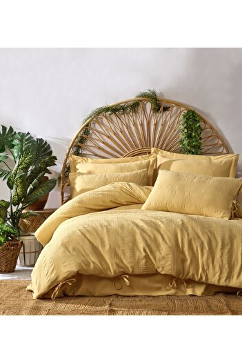 Şaheser Ranforce jacquard bed linen, Saheser, Lucca Yellow