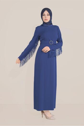 Alvina Sleeves and Back Tasseled Belt Dress 40626