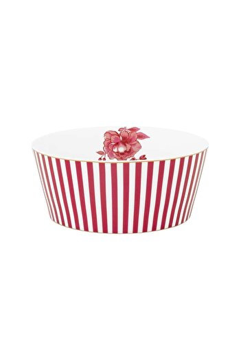 Pip Studio Porcelain bowl, Pip Studio, Dark Pink, 15 cm, Royal Stripes collection