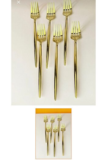 LeesHome 12 Adet Paslanmaz Çelik Gold Renk Titanyum Kaplama Yemek Kaşığı Çatal Ve Yemek Kaşığı