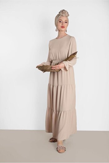 Alvina Banded Dress with Elastic Cuffs and Waist 4488
