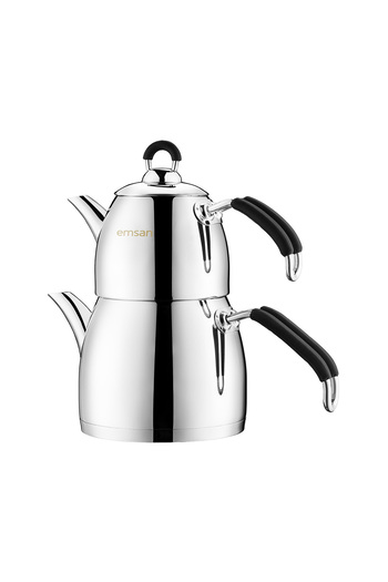 Emsan Black Mina Midi Teapot Set 0.75-2.0Lt