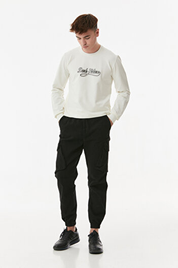 Fulla Moda Cargo Pocket Trousers with Elastic Waist