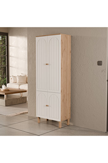 Mezza 5084 RAPSODY 4 KAPAKLI (MEMBRAN) 5 ASKILI BOHEM PORTMANTO SEPET-BEYAZ
