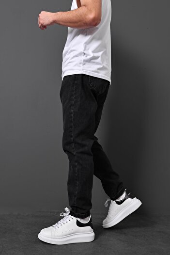 Slatra Men's Black Stone Boyfriend Pants
