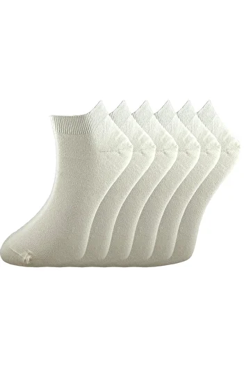 SİHİRLİ AYAKLAR 6 Pairs Men's Combed Cotton Socks Men's Booties Socks Short Socks Ecru