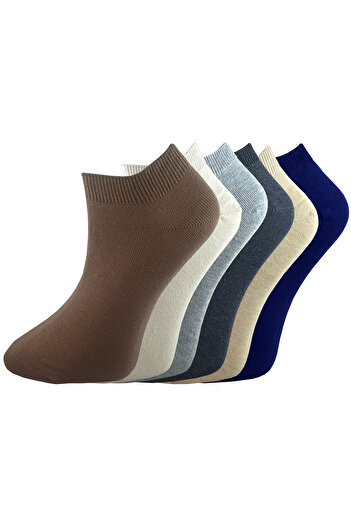 SİHİRLİ AYAKLAR 6 Pairs Men's Combed Cotton Socks Men's Booties Socks Short Socks Mixed Color