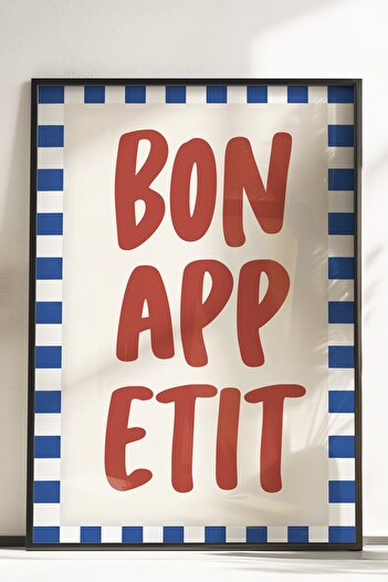 Postifull Çerçevesiz Poster, Bon Appetit, Comfort Serisi Mutfak Duvar Posteri, NO:109055