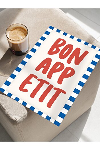Postifull Çerçevesiz Poster, Bon Appetit, Comfort Serisi Mutfak Duvar Posteri, NO:109055