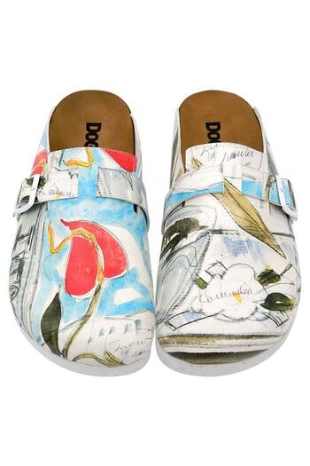 Dogo Women's Vegan Leather Multicolor Slippers - Hartley's Flower Design