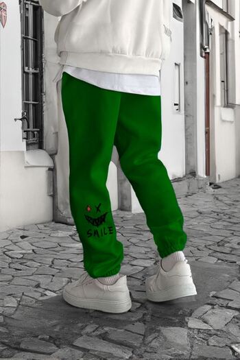 CLAYES Smile Face Green Jogger Sweatpants