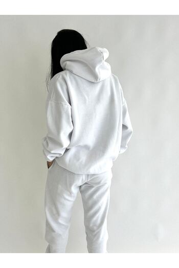 CLAYES Σετ φόρμας Ellore Australia Φούτερ Jogger - Λευκή στάμπα Oversize Raised Hooded