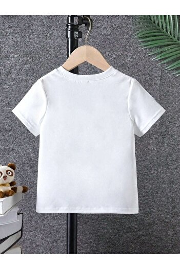 CLAYES Animals Cotton Παιδικό T-Shirt- Λευκό εμπριμέ για κορίτσια για αγόρια καλοκαιρινό T-shirt με λαιμόκοψη