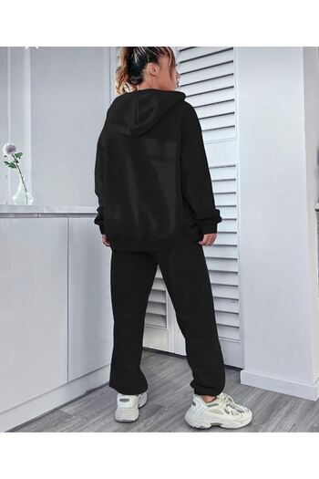 VBSVİBES Set de trening Pause Hooded Combination Bottom Top - Picior supradimensionat din cauciuc cu imprimeu negru